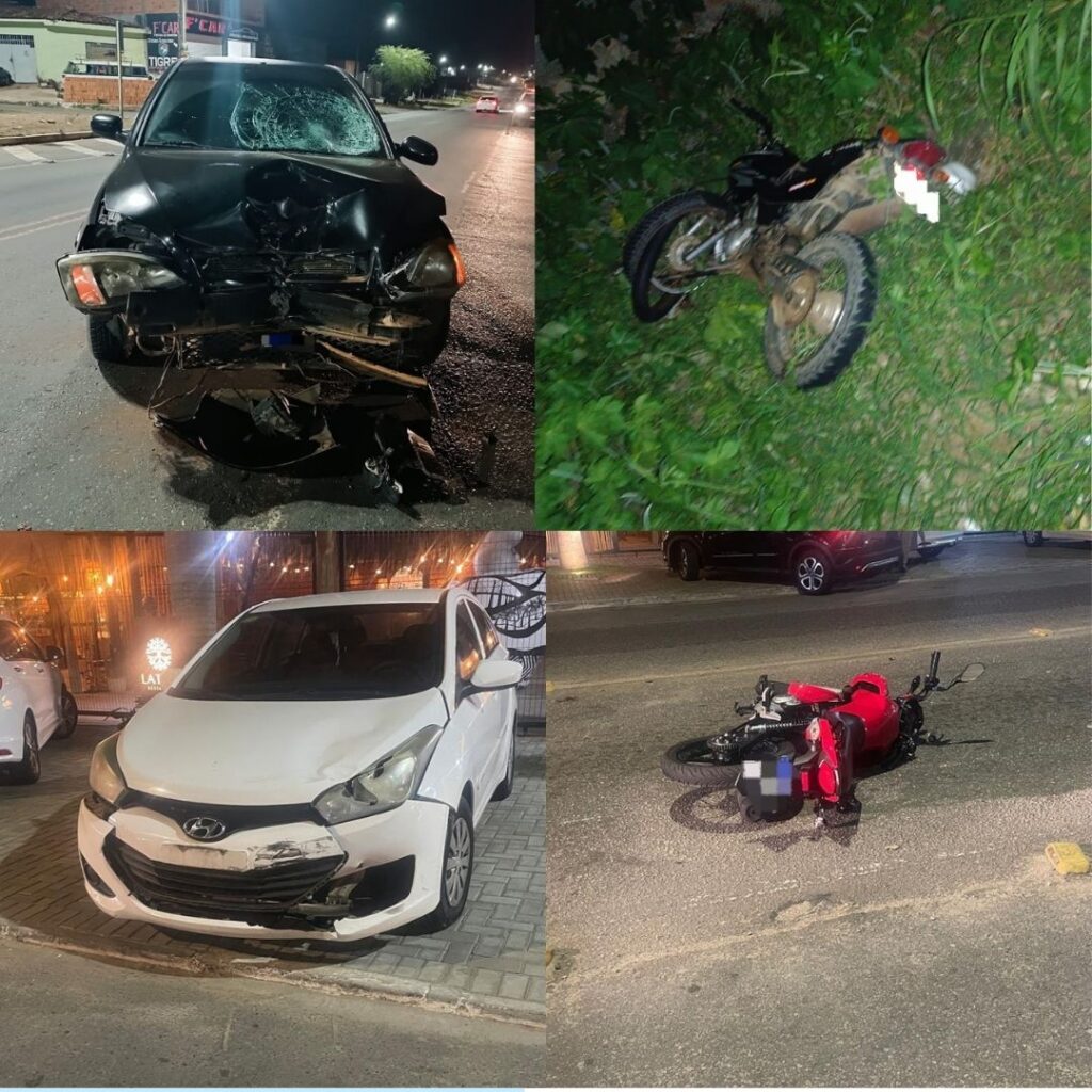 Duas pessoas ficam feridas em acidentes envolvendo carro e motocicleta em rodovias estaduais